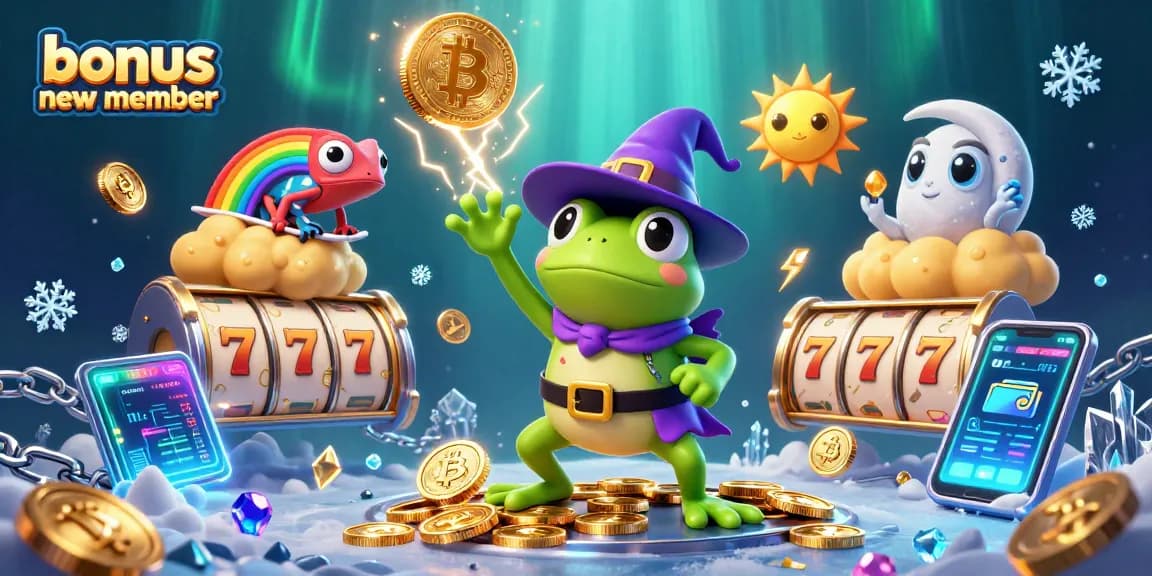 Win big with bonus new member promotions as a whimsical frog conjures golden coins!
