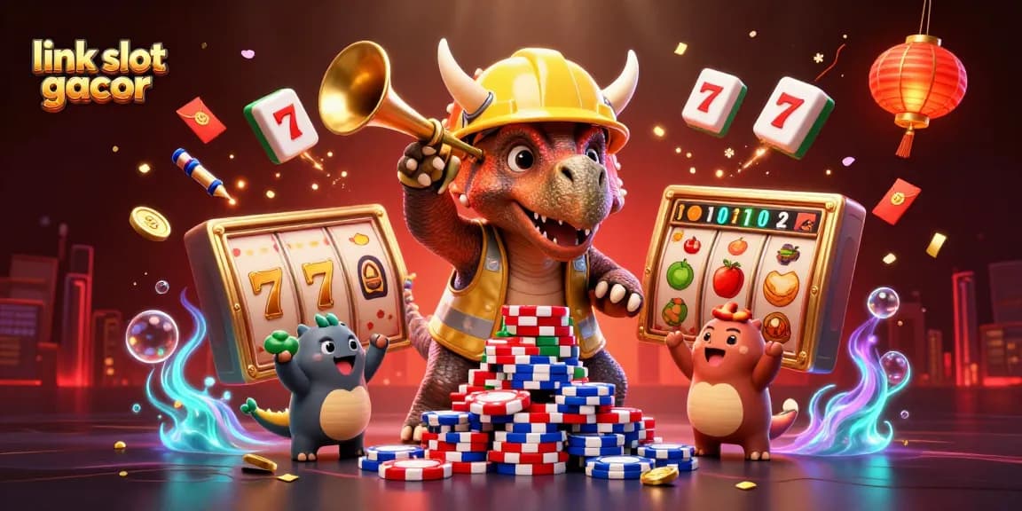 Link slot gacor menawarkan pengalaman bermain slot menarik dengan karakter dinosaurus dan elemen kasino yang menggembirakan.