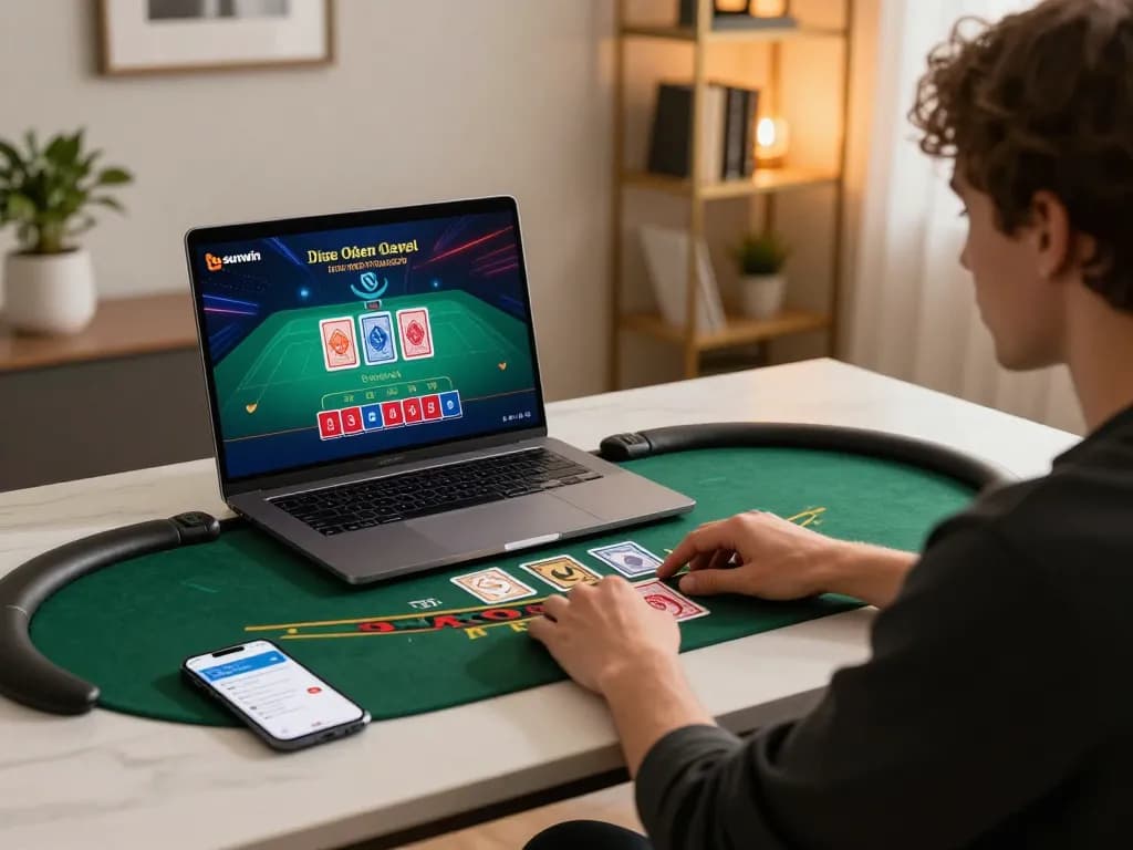 Engaging in an exciting game on the sunwin platform with live dealer blackjack.