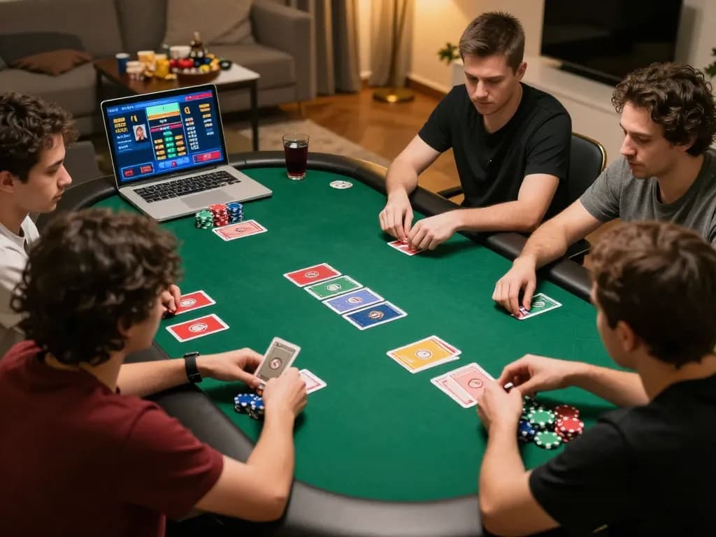 SC88 online poker game with players engaged in strategy and action at home