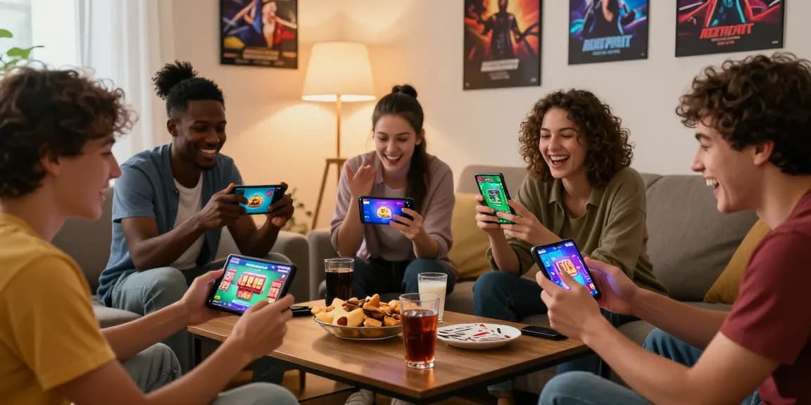 Play Teen Patti Gold online with friends in a lively living room filled with excitement and vibrant visuals.
