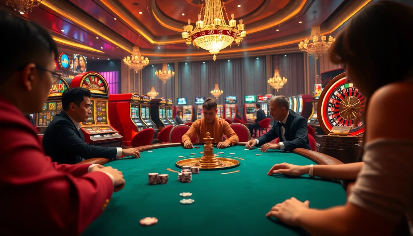 Engaging players in a luxurious casino setting for Đăng Ký Nhà Cái 68VIP registration process.