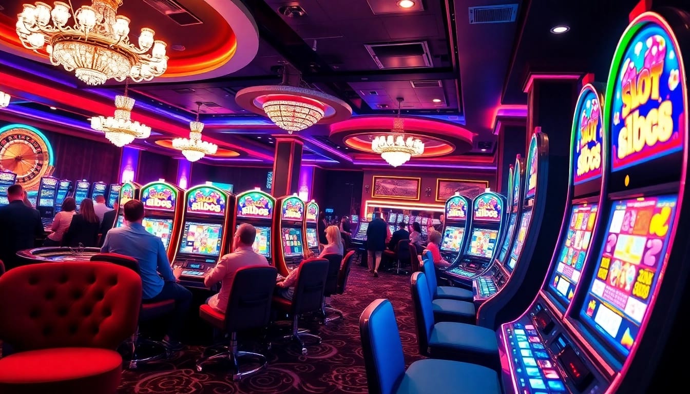 Experience excitement with slot88 machines lighting up a luxurious casino floor.