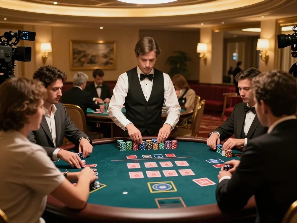 Baccarat game in progress at LC88 casino with high-stakes players and dealer managing bets