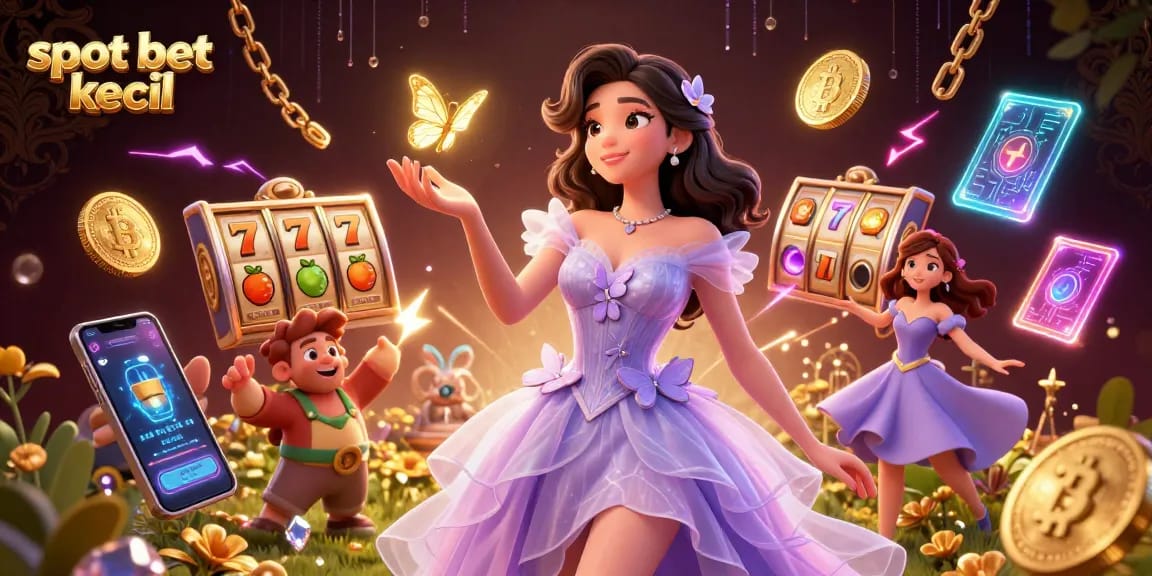 Spin the reels with slot bet kecil for thrilling wins in this vibrant casino scene.