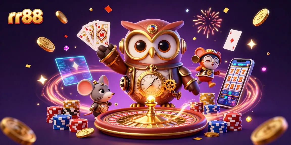 Experience thrilling gameplay with RR88, featuring vibrant casino elements and dynamic winning action.