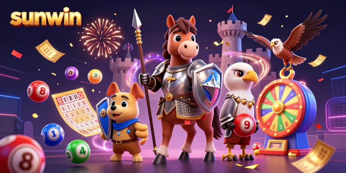 Experience sunwin's thrilling gameplay surrounded by lottery elements, joyful animated characters, and vivid graphics.