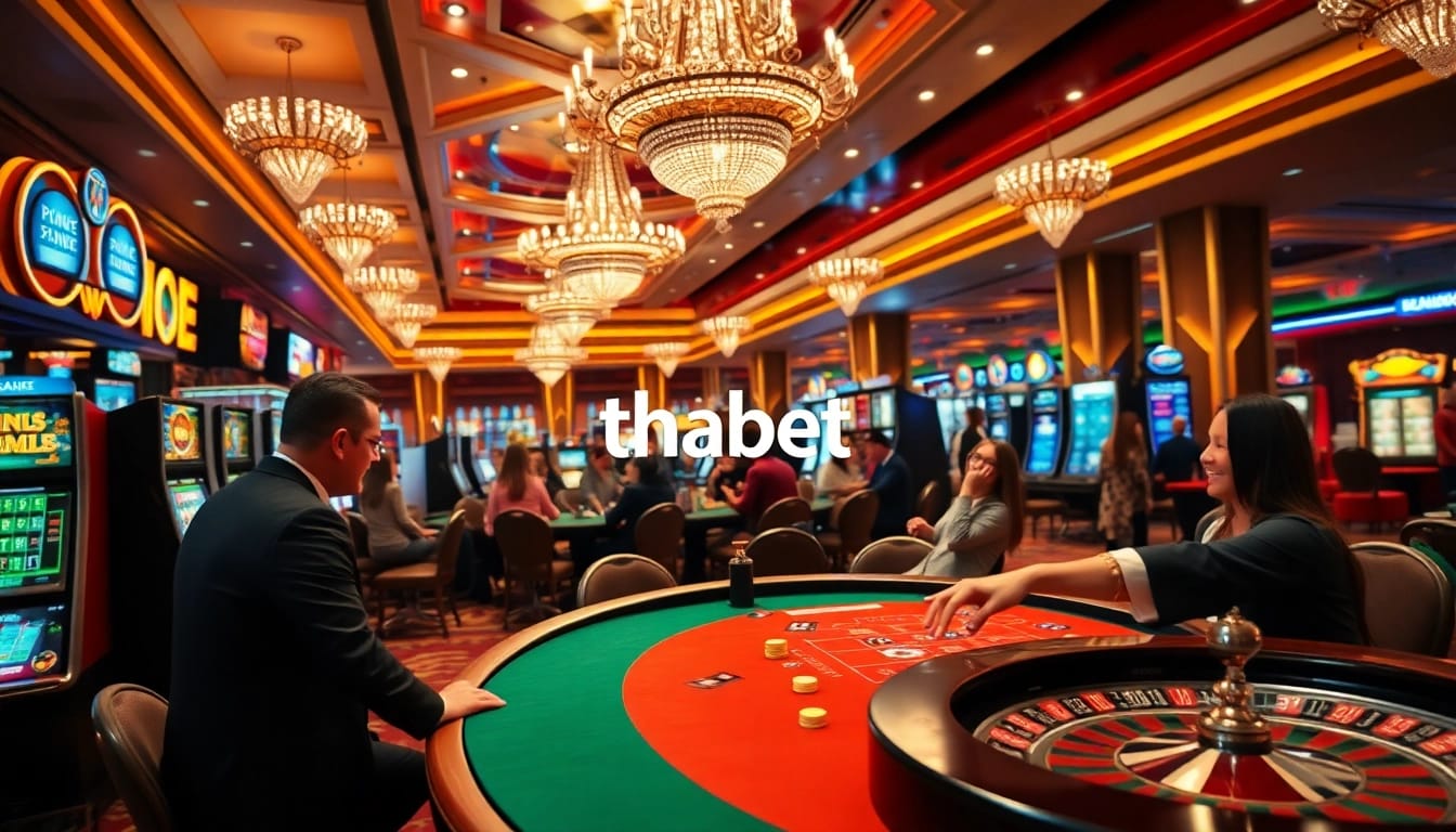 Engaged players enjoying the games at Thabet Casino, showcasing vibrant gaming atmosphere.