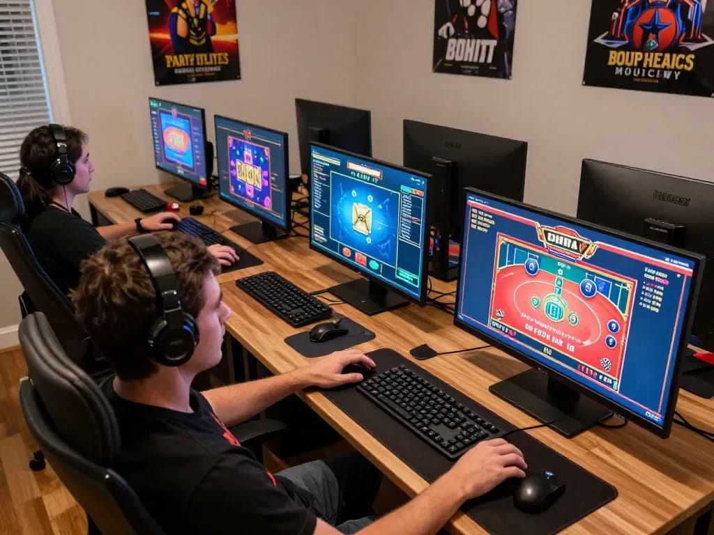 Play exciting online casino games at lucks8 with immersive gameplay graphics in a cozy home setting