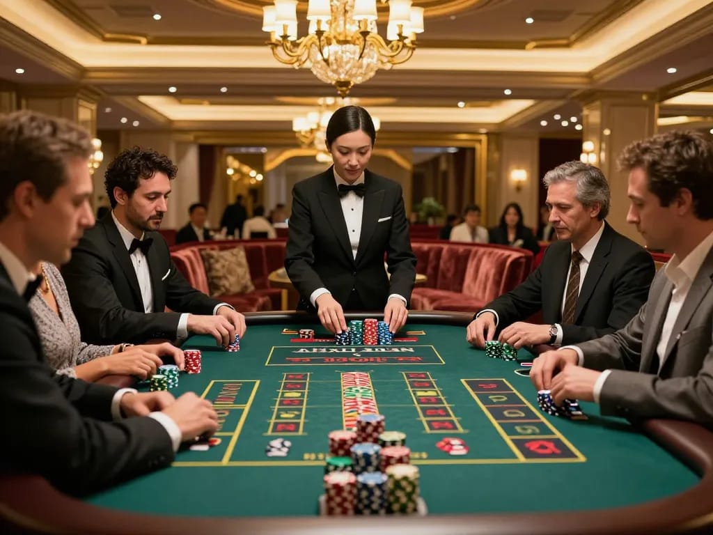 Players enjoying thrilling roulette games at sky88 in a luxurious casino setting
