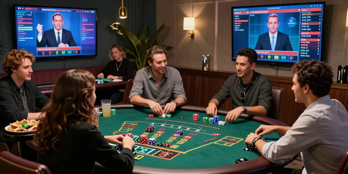 Engaged players enjoying grandbetting live casino experience with professional dealers and vibrant gaming atmosphere.