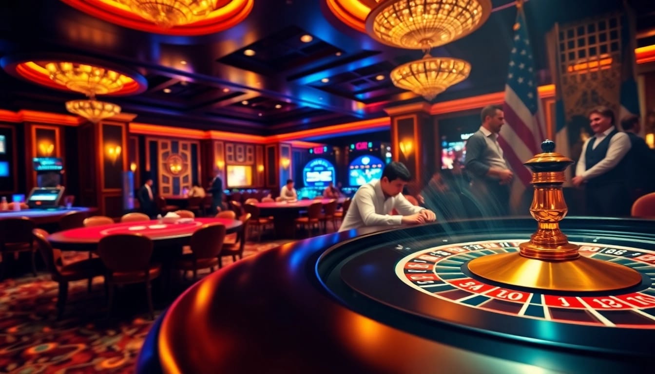 Experience the excitement of online gambling with LC88 at a luxurious casino table.