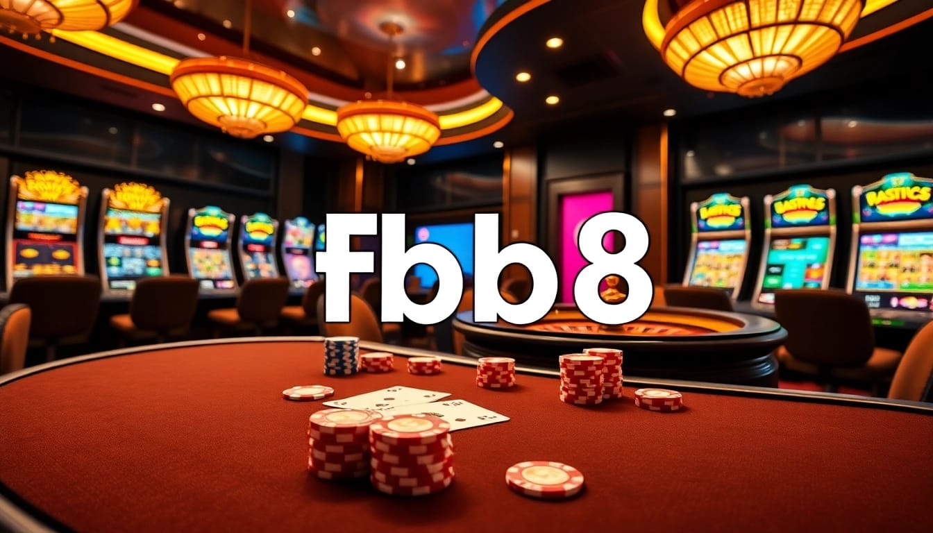 Experience thrilling casino excitement at Fb68 with vibrant poker chips and roulette wheels.
