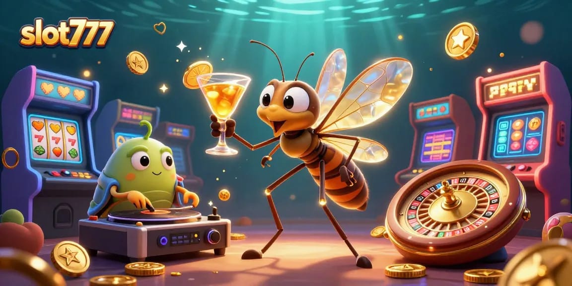Experience the thrill of slot777 with vibrant 3D characters and casino gaming elements.