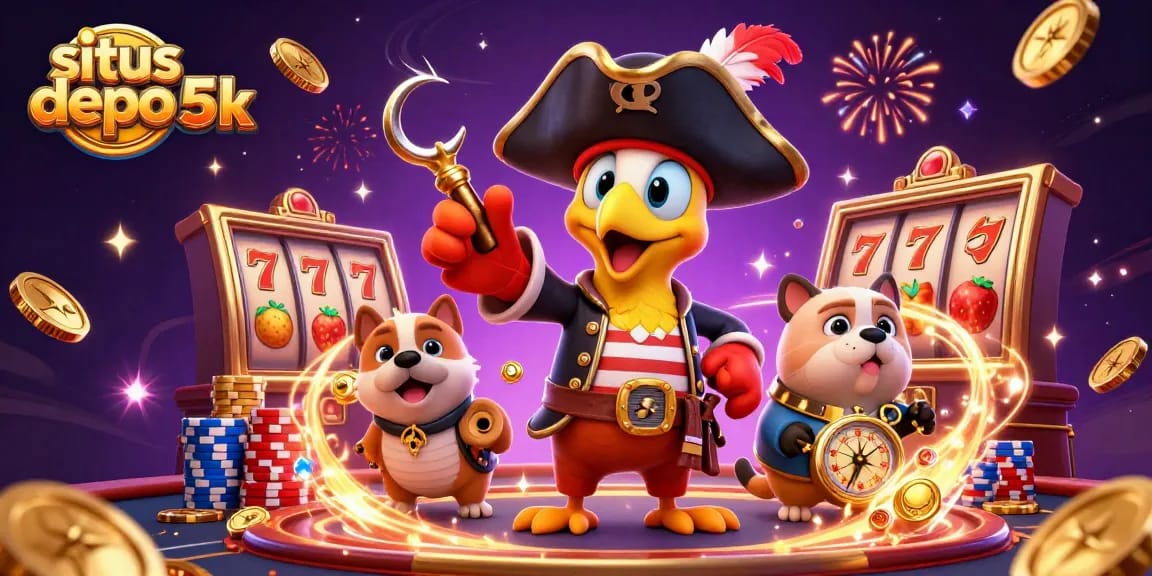 Experience thrilling wins with situs depo 5k in this vibrant digital casino scene filled with action.