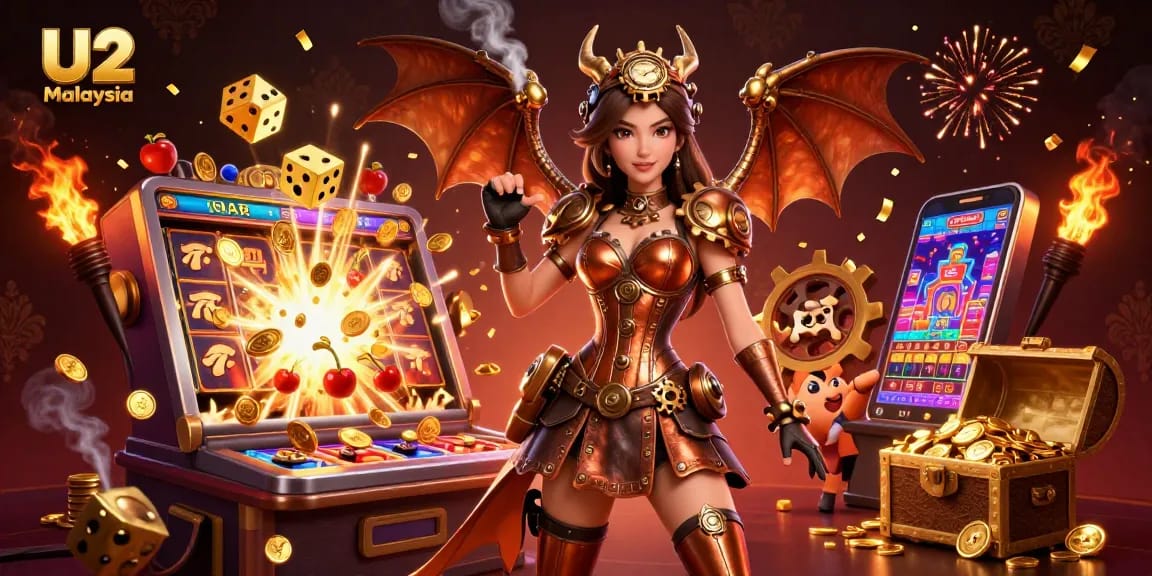 Engage in thrilling games at U2 Malaysia with vibrant slot action and casino excitement.