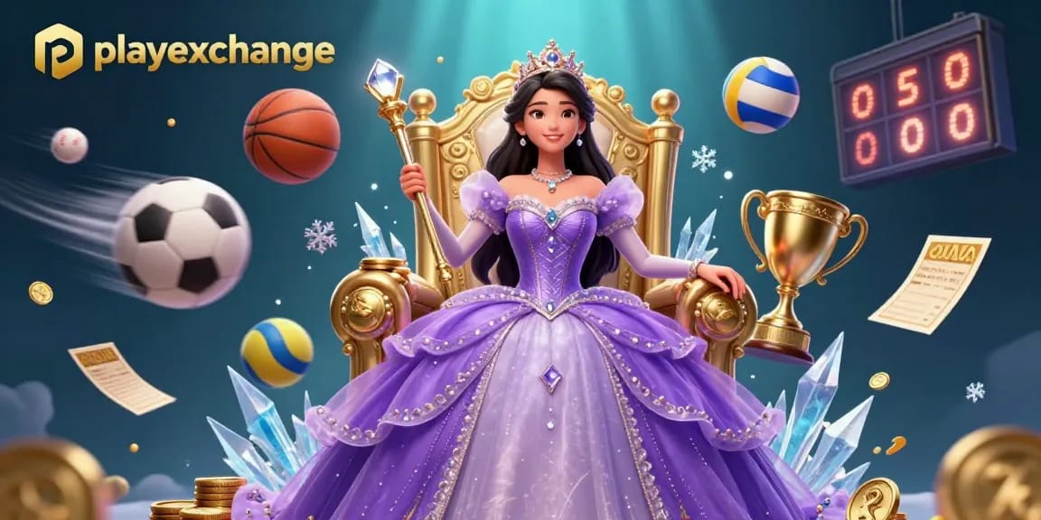 Engage in thrilling games at playexchange amidst a vibrant, royal-themed casino scene.