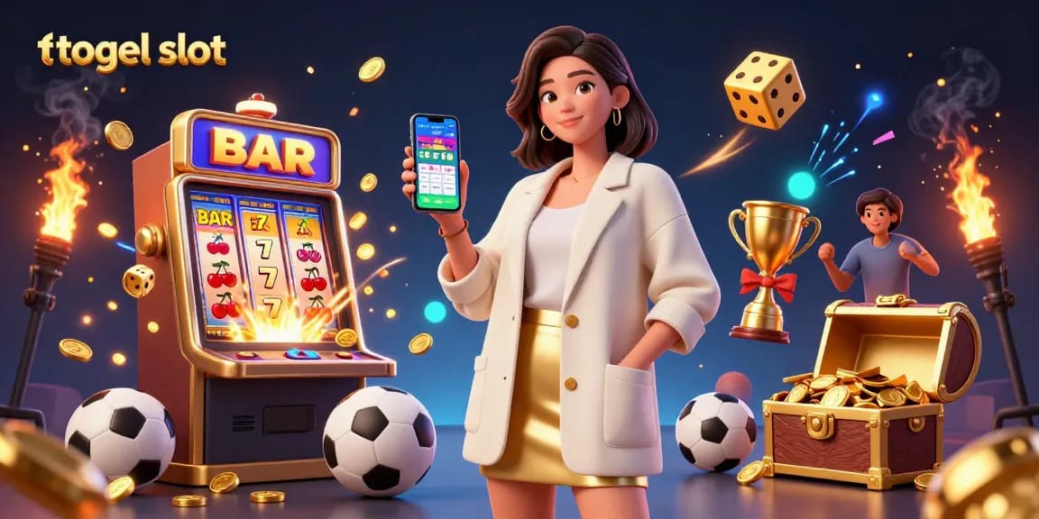 Experience thrilling gameplay with togel slot in an interactive casino illustration showcasing vibrant elements.