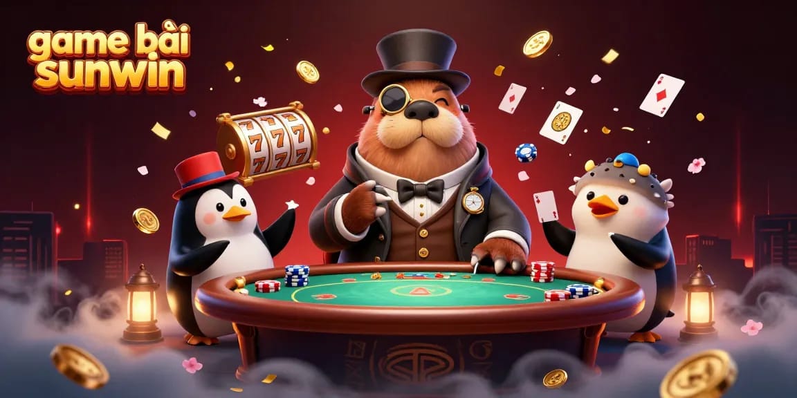 Interacting in a vibrant game bài sunwin scene with characters playing at an underwater poker table.