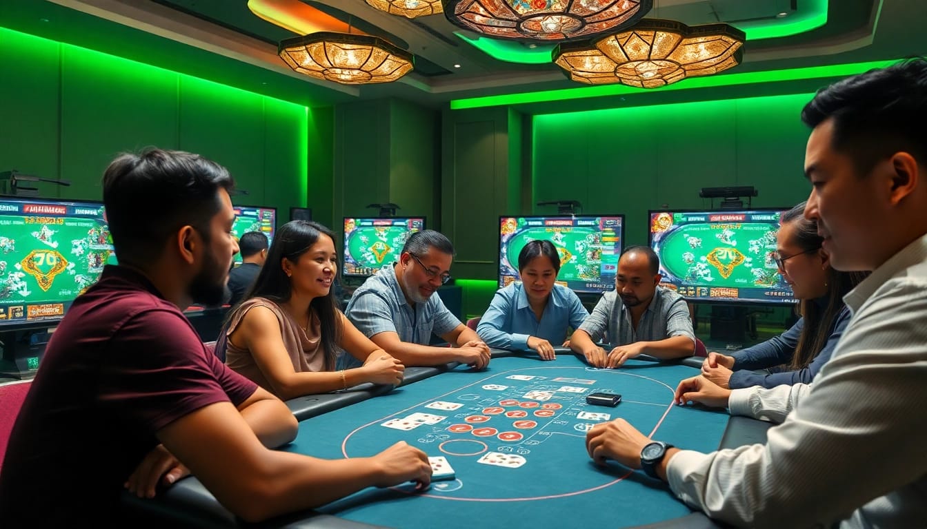 Engaging players in Game bài đổi thưởng quốc tế in a vibrant online gaming atmosphere.