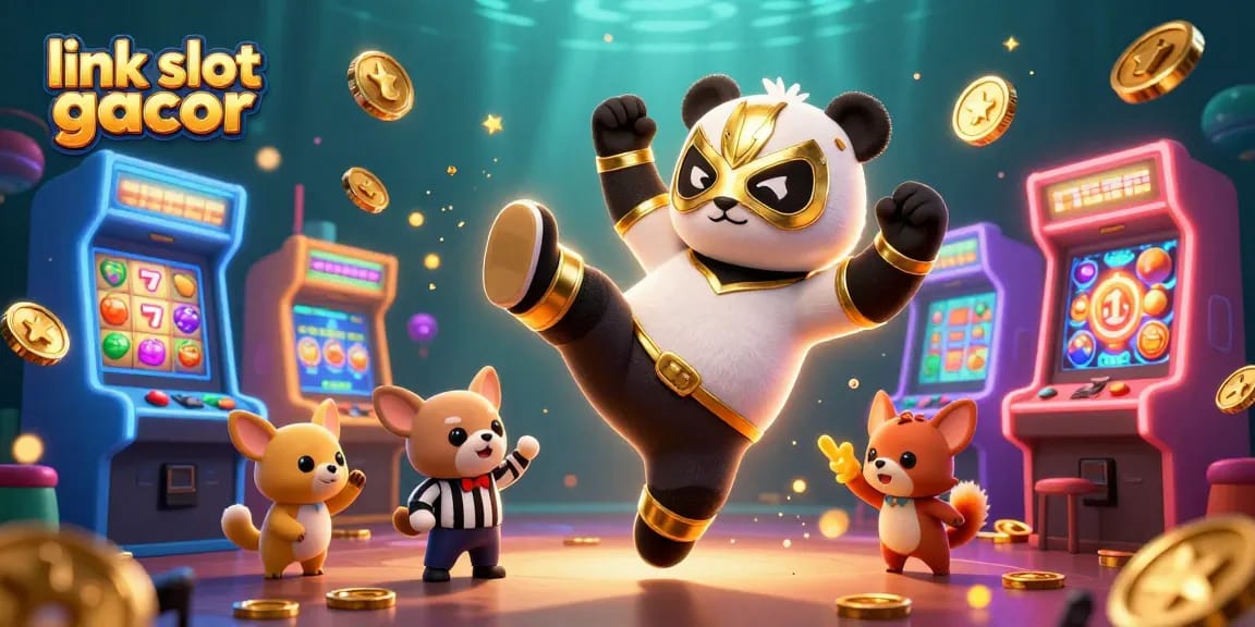 Menggali link slot gacor dalam permainan dengan panda pegulat dan penonton hewan yang antusias, menyajikan pengalaman bermain yang memukau.