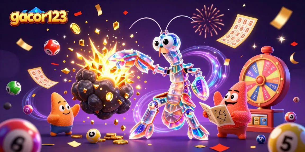 Experience thrilling wins with gacor123 in a vibrant casino adventure filled with colorful lottery balls and dynamic prizes.
