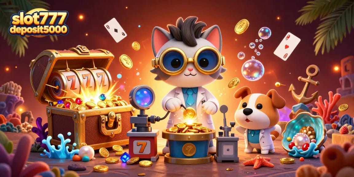 Engage in exciting gameplay at slot777deposit5000 with vibrant characters and gold coins exploding everywhere.