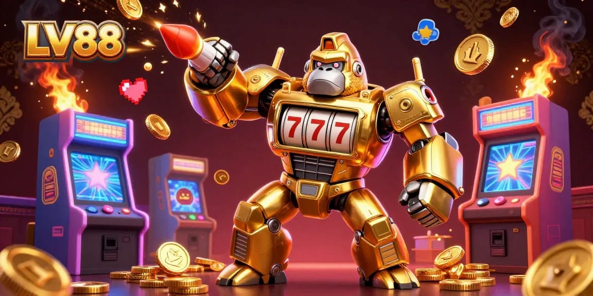 Experience thrilling LV88 gameplay with exhilarating slot machine mechanics and vibrant 3D elements.