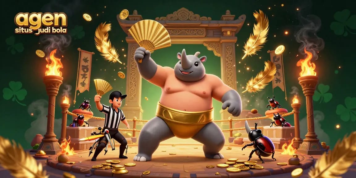 Experience agen situs judi bola with intense action as beetles battle amidst coins and thrilling odds.