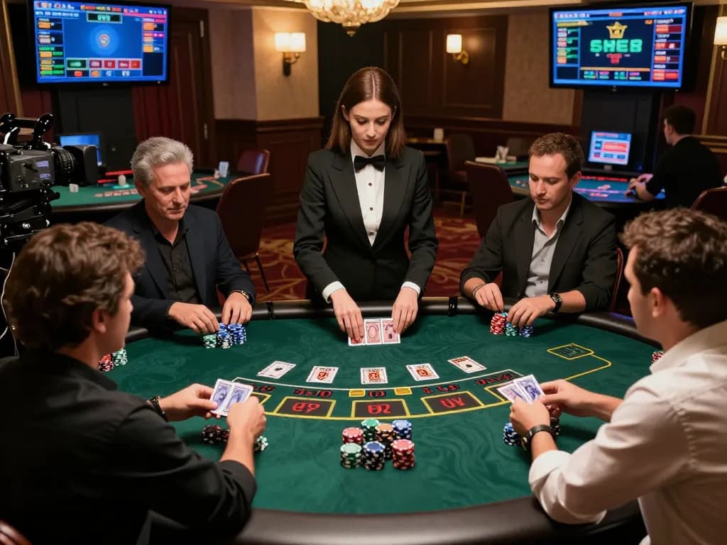 Players enjoying an engaging live blackjack experience at GG88 online casino, showcasing dynamic card dealing and exciting gameplay.