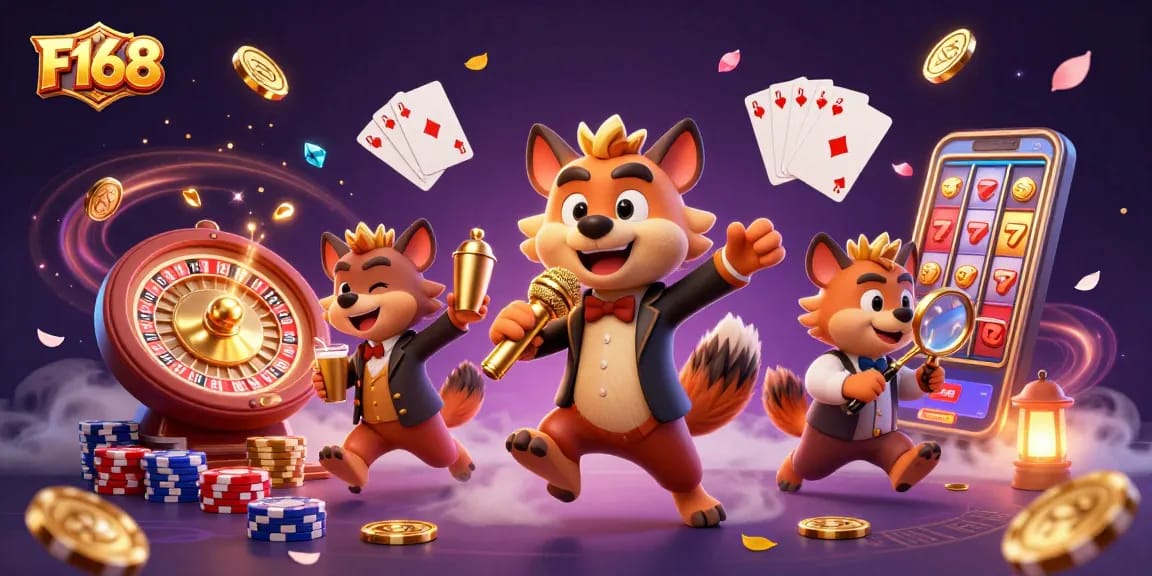 Experience thrilling moments and laughter at F168's comedy casino club with hyenas in action.