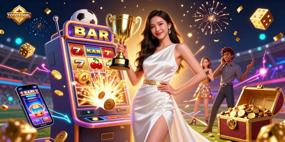 Win big at TOTOTOGEL with this vibrant sports betting scene featuring dynamic gaming elements and rich rewards.