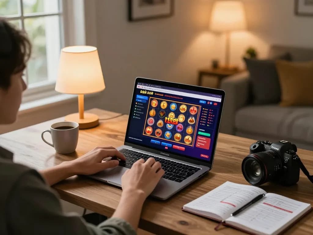 Engaging online casino gameplay on nhà cái tt88 with a player at home.