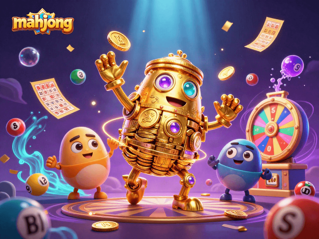Experience exhilarating mahjong gameplay amidst a vibrant 3D casino scene.