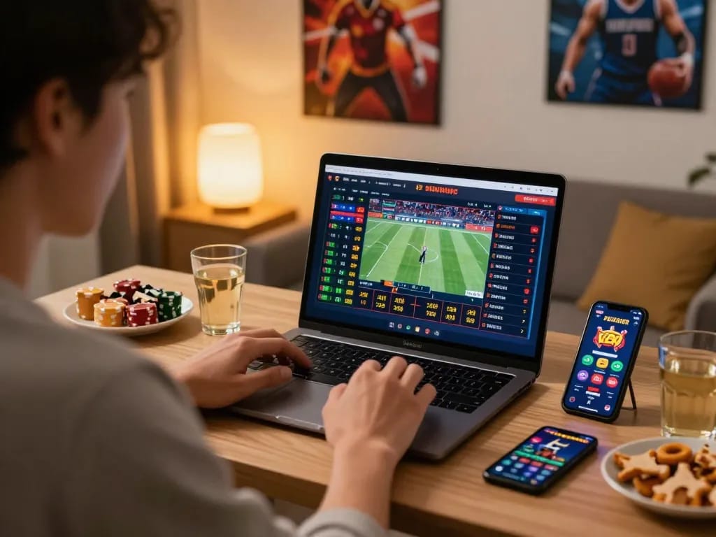 Experience the thrill of online betting with MM88 on a dynamic sports betting interface, showcasing live odds and action.