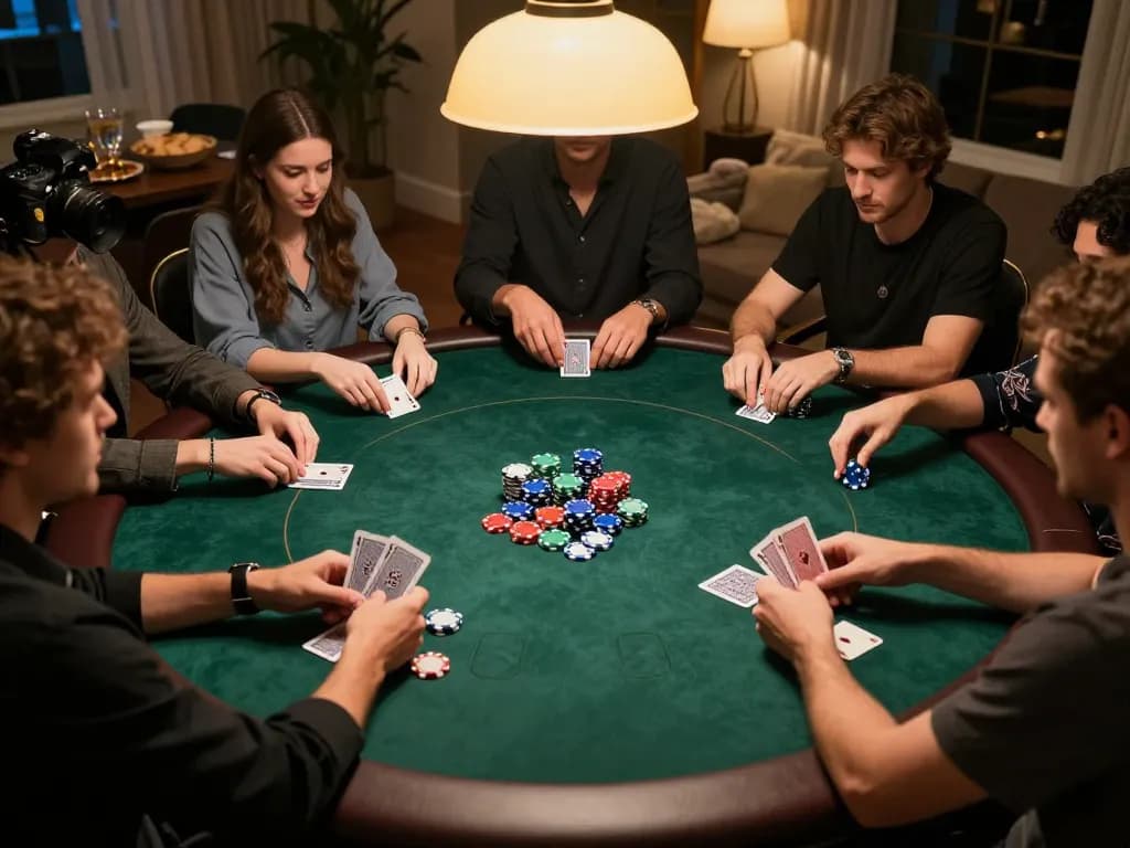 open88 players engaged in an exciting round of poker during a friendly home game night