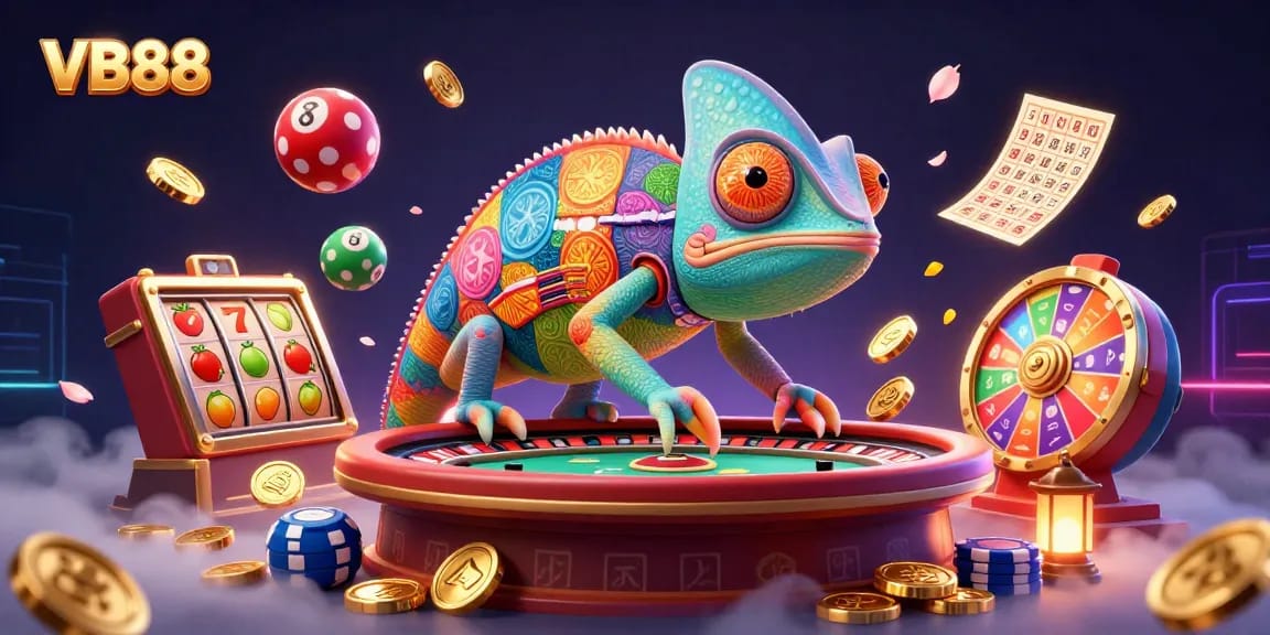 Engage with VB88 and experience vibrant casino excitement in a colorful 3D scene.