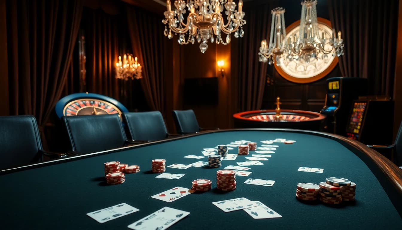 Engaging poker action at UU88 casino with vibrant chips and cards on the table.