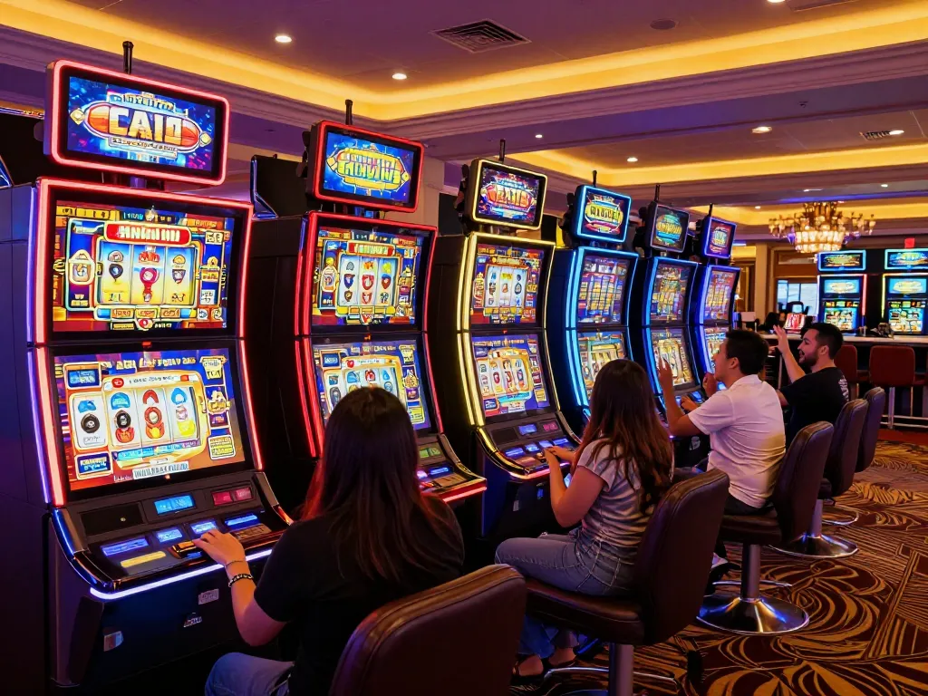 Experience the excitement of winning at Slot Resmi machines in a lively casino atmosphere.