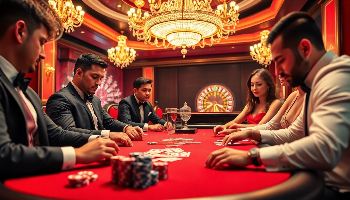 High-stakes poker action at bl555 casino with vibrant chips and intense players.