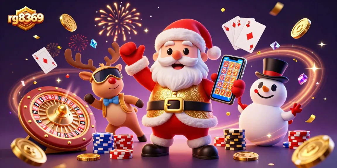 Experience thrilling jackpots at rg8369 with festive characters in an exciting casino scene.