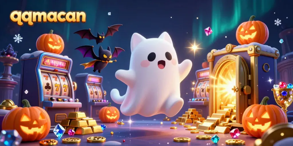 Engage with qqmacan's exciting haunted casino adventure featuring a ghost cat and treasures.