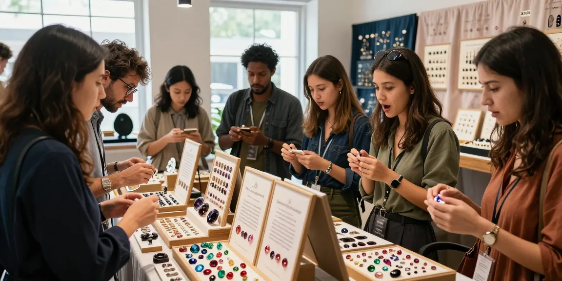 Gemstone shoppers exploring curated collection at My Gem Spot marketplace showcasing https://www.mygemspot.com quality gems in a vibrant setting.
