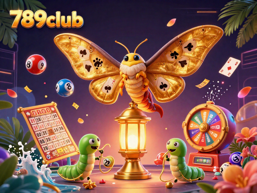 Engage with the vibrant world of 789club through this thrilling casino-themed illustration featuring colorful gaming elements.