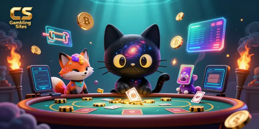 Engage with dynamic CS Gambling Sites as a cosmic black hole cat and nebula fox bring excitement to digital gaming.