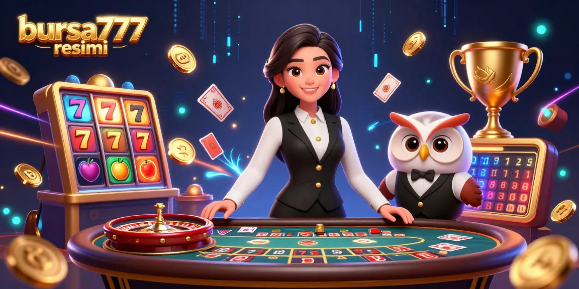 Engage with bursa777 resmi's lively slots scene, featuring a charming dealer and exciting game elements.