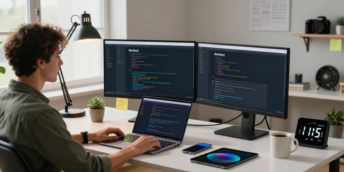Dynamic workspace featuring Moltbot personal AI assistant in action, showcasing innovation and productivity in tech environment.