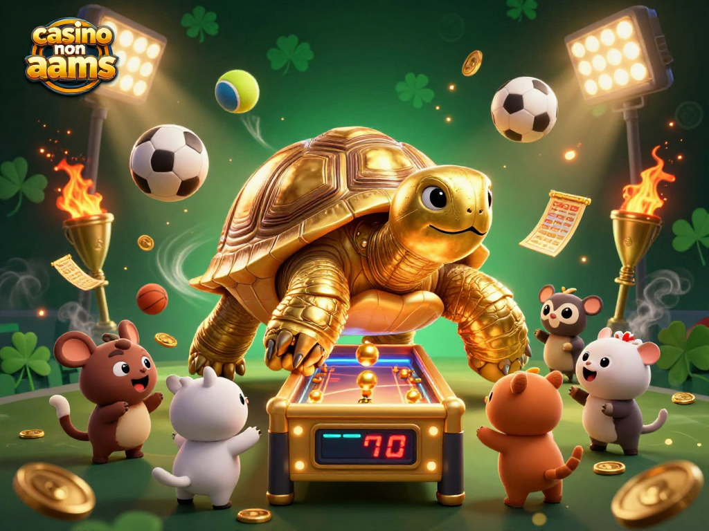 Scopri il mondo dei casinò non AAMS con la tartaruga dorata che gioca ai pinball tra sport e vincite, eccitazione garantita!
