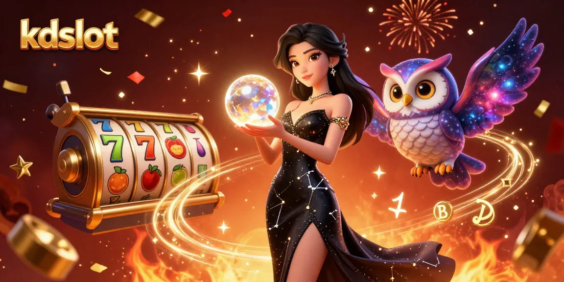 Spin the reels of kdslot while enjoying a captivating scene filled with lucky symbols and vivid graphics.