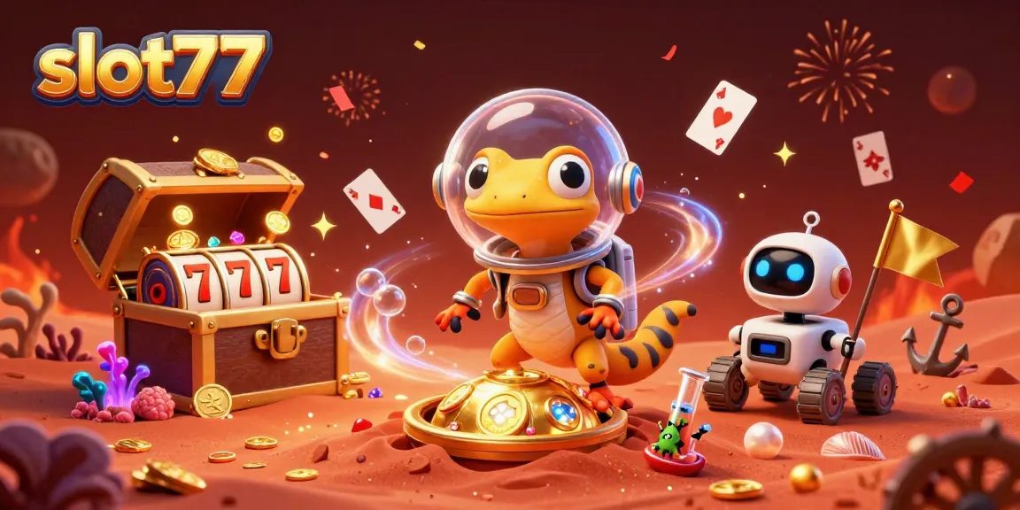 Play exciting slot77 games with spinning reels and vibrant casino elements!